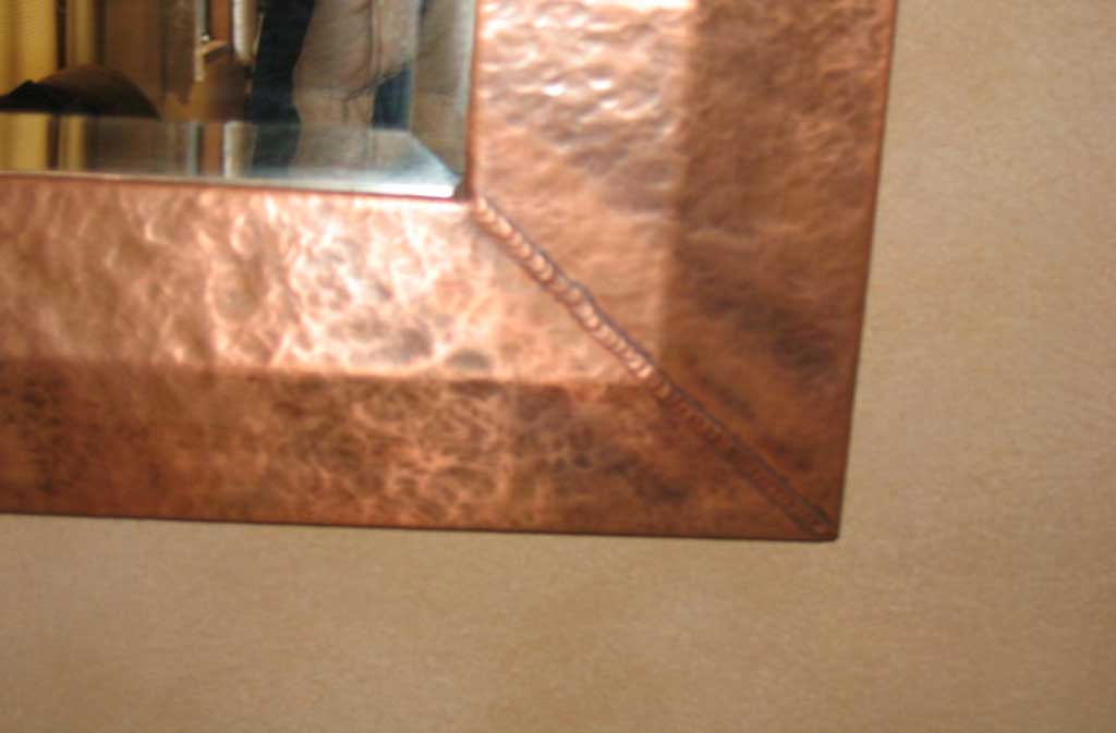 copper living room mirror