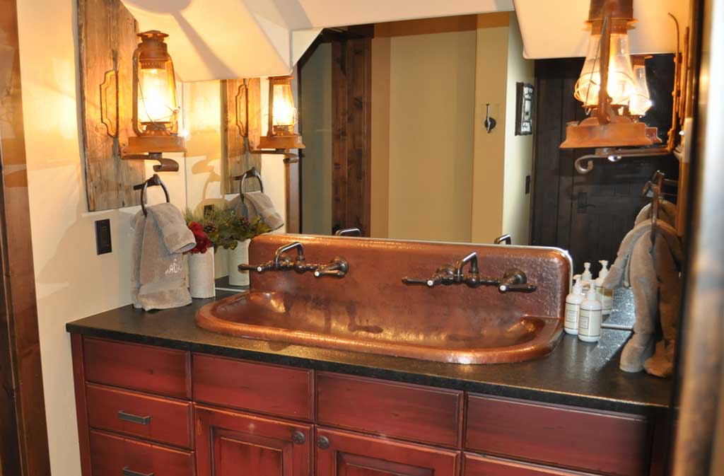 Built To Order-Copper- High Back Trough Sink