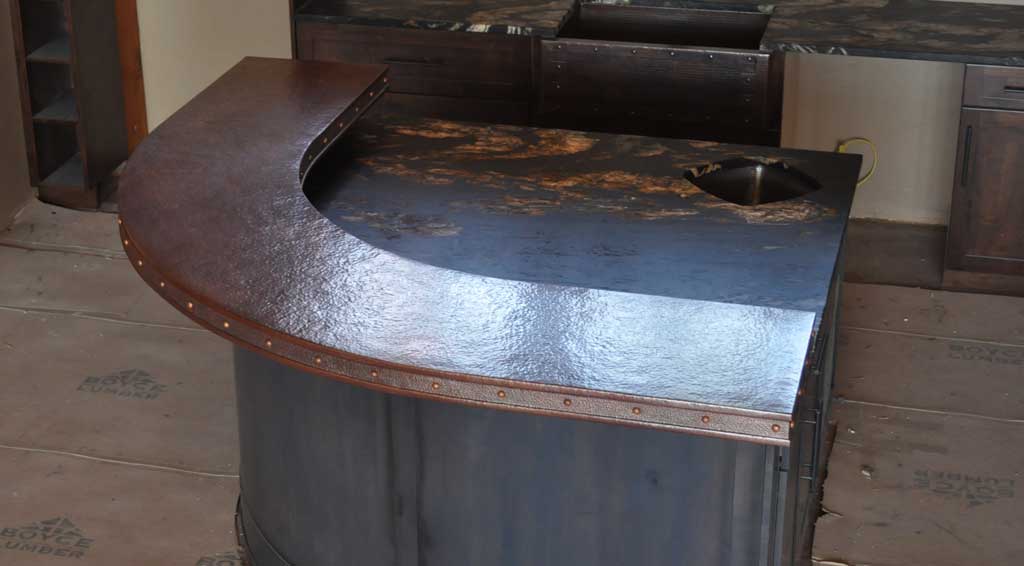custom copper bar counter top