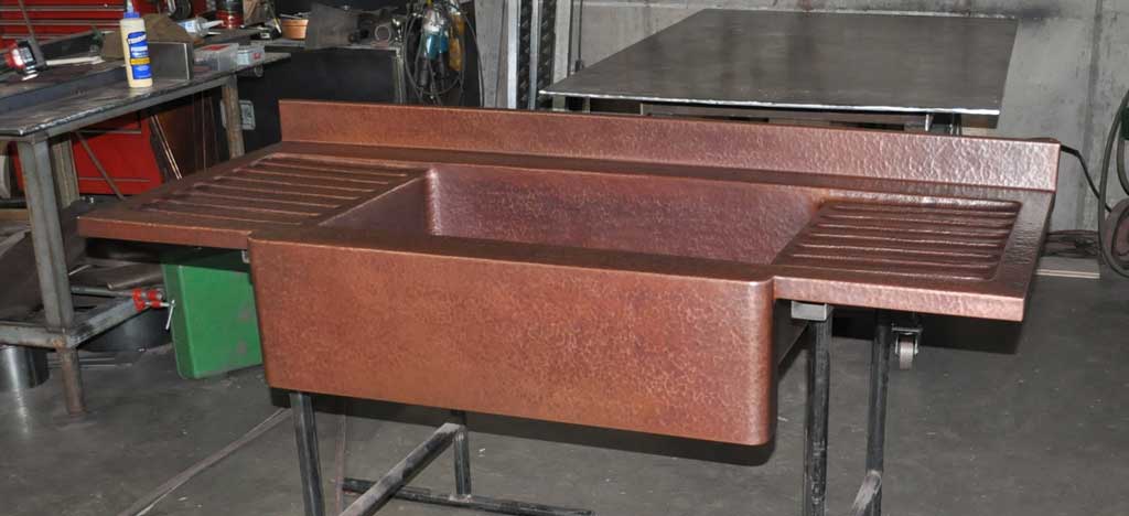 Copper Drain Board Farm Sink