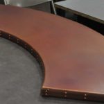Custom Copper Counter Top Curved Edges