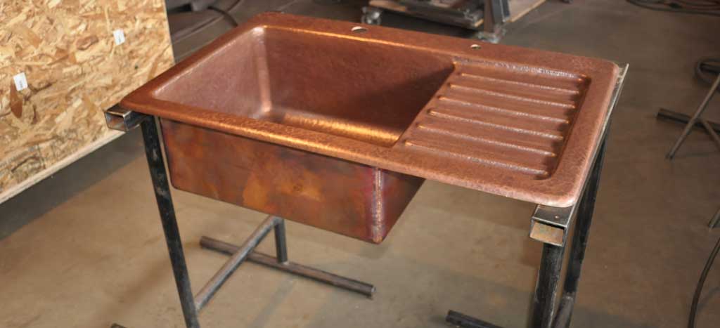 handmade copper kitchen sink