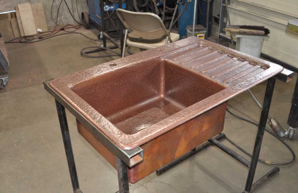 Custom Copper Kitchen Sink Drain Board