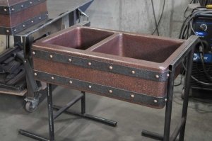 Custom-Copper-Range- Hood -with-copper-sink