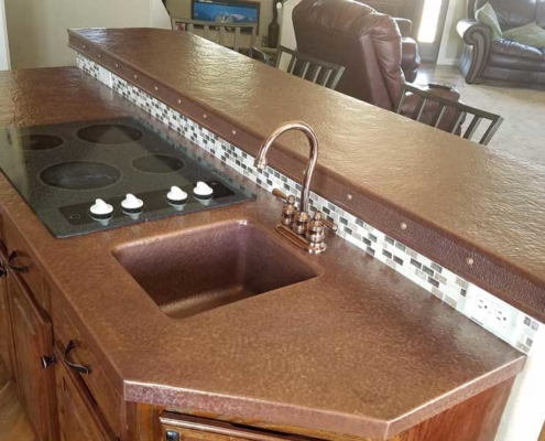 Copper Counter-Top Hand-Hammered